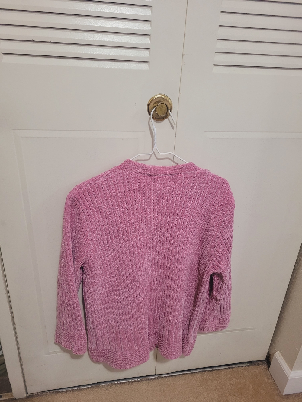 Liz Claiborne Dusty Pink Ribbed Crewneck Sweater